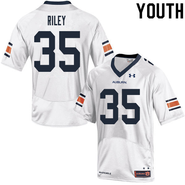 Auburn Tigers Youth Cam Riley #35 White Under Armour Stitched College 2020 NCAA Authentic Football Jersey KZV8374BP